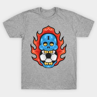 Soccer Skull on Fire T-Shirt